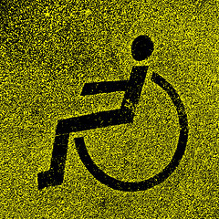 Image showing Parking places with disabled signs  on asphalt. 