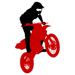 Image showing Rider participates motocross championship.  illustration