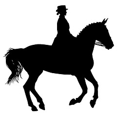 Image showing silhouette of horse and jockey