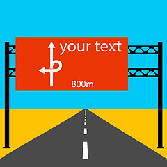 Image showing Blank road sign on the road.  illustration.