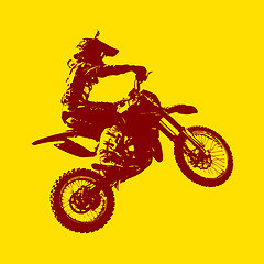 Image showing Rider participates motocross championship.  