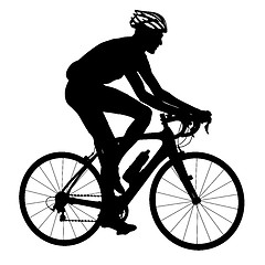 Image showing Silhouette of a cyclist male.  illustration.