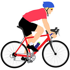 Image showing Silhouette of a cyclist male.  or illustration.