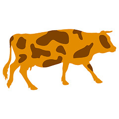 Image showing Silhouettes of spotted cow. illustration.