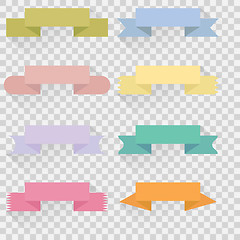 Image showing Set  color ribbons  and banners, illustration