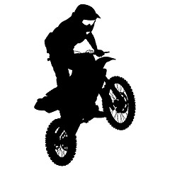 Image showing Rider participates motocross championship.  