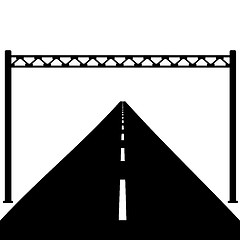 Image showing Blank road sign on the road.  illustration.