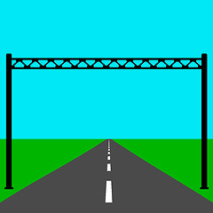 Image showing Blank road sign on the road.  illustration.