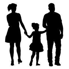 Image showing Silhouettes Family on white background. illustration.