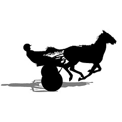 Image showing silhouette of horse and jockey