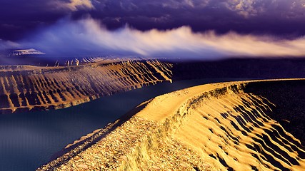 Image showing Volcanic landscape panorama