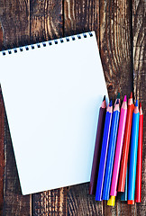 Image showing Note and pencils