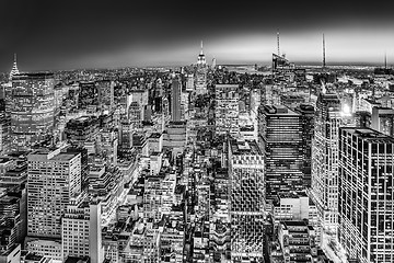 Image showing New York City Manhattan downtown skyline.