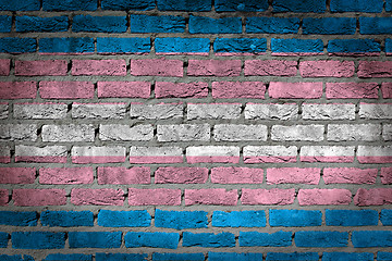 Image showing Dark brick wall - Trans Pride