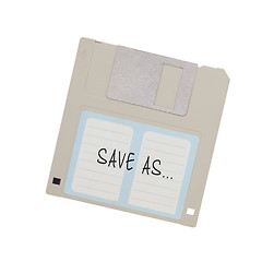 Image showing Floppy Disk - Tachnology from the past, isolated on white