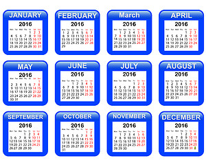 Image showing Calendar for 2016