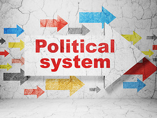 Image showing Politics concept: arrow with Political System on grunge wall background