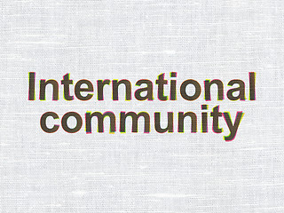 Image showing Politics concept: International Community on fabric texture background