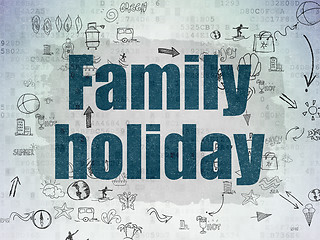 Image showing Vacation concept: Family Holiday on Digital Paper background