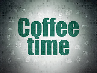 Image showing Time concept: Coffee Time on Digital Paper background