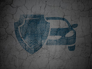 Image showing Insurance concept: Car And Shield on grunge wall background