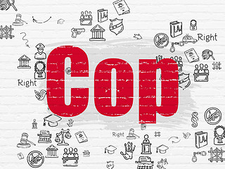 Image showing Law concept: Cop on wall background