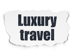 Image showing Vacation concept: Luxury Travel on Torn Paper background