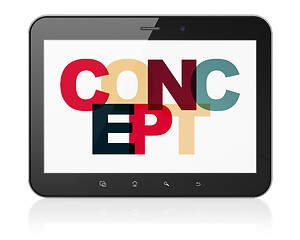 Image showing Advertising concept: Tablet Computer with Concept on  display