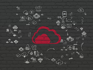 Image showing Cloud computing concept: Cloud on wall background