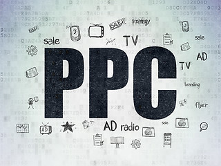 Image showing Advertising concept: PPC on Digital Paper background