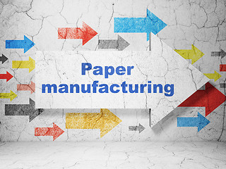 Image showing Industry concept: arrow with Paper Manufacturing on grunge wall background