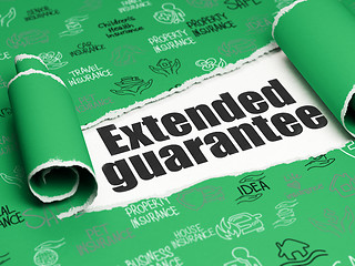 Image showing Insurance concept: black text Extended Guarantee under the piece of  torn paper