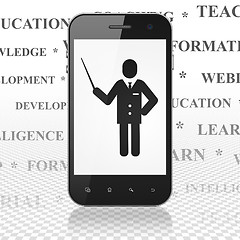 Image showing Studying concept: Smartphone with Teacher on display