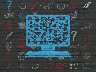 Image showing Education concept: Computer Pc on wall background