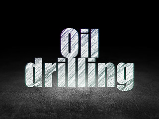 Image showing Manufacuring concept: Oil Drilling in grunge dark room