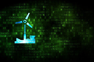 Image showing Industry concept: Windmill on digital background