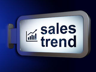 Image showing Marketing concept: Sales Trend and Growth Graph on billboard background