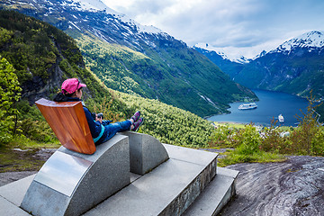 Image showing Geiranger fjord, Norway.