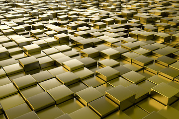 Image showing golden metallic cubes