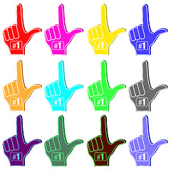 Image showing Foam Fingers Silhouettes