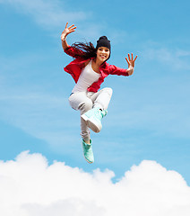 Image showing beautiful dancing girl jumping