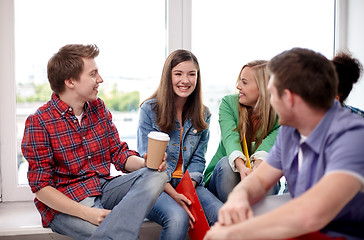 Image showing group of happy high school students or classmates