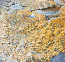 Image showing rocks stone and red orange gneiss in the wall of morocco