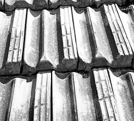 Image showing old roof in italy  texture of diagonal architecture