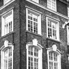 Image showing in europe london old red brick wall and    historical window