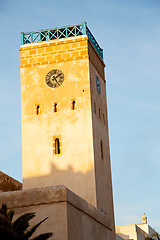 Image showing old brick tower in   sky