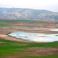 Image showing pond and lake in the mountain morocco land 