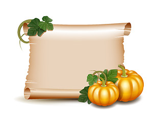 Image showing Thanksgiving card with pumpkins