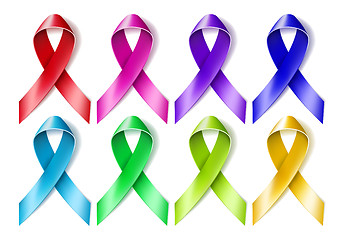 Image showing Colorful awareness ribbons 