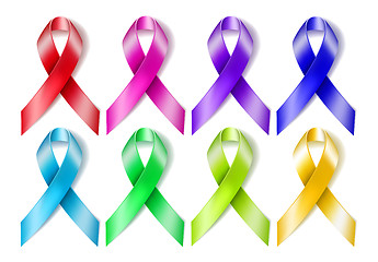 Image showing Colorful awareness ribbons 